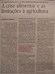 «A crise alimentar e as limitações à agricultura»