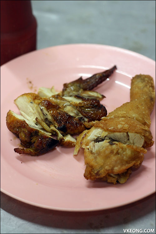 fried chicken and ji bao gai