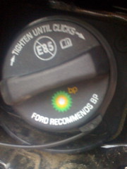 Gas Cap: "FORD RECOMMENDS BP"