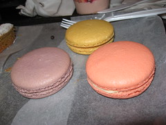 Bouchon Bakery: Seasonal macarons - yuzu, fruit of the forest, peaches and cream (another view)