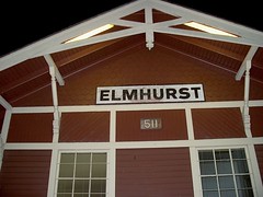 The preserved Chicago Great Western Railroad Elmhurst depot. Elmhurst Illinois. November 2006.