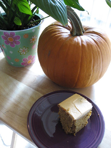 Pumpkin Loaf with Honey Frosting, Chowing