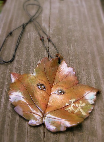Autumn Sycamore Leaf Necklace