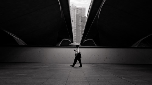 Man  with a umbrella by gerald L.J.