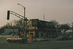 Old Phillips 66 gas station. (Gone.) La Grange Illinois. January 1987.