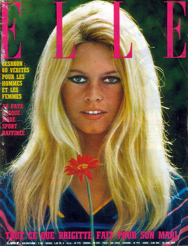CoverActress Brigitte Bardot French Fashion MagazineELLEJune 1967