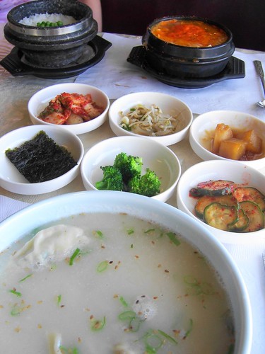 korean soup with sides