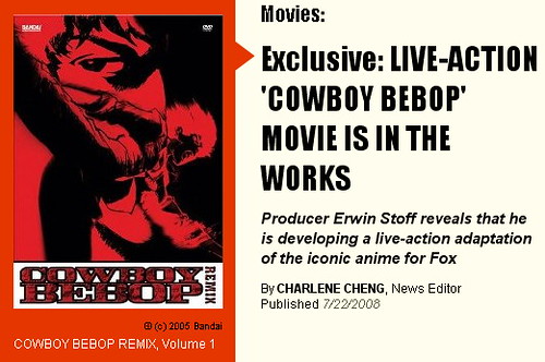 090624 - 好萊塢版電影『COWBOY BEBOP』編劇Peter Craig接受專訪，大談與渡邊信一郎、基努李維的愉快合作過程