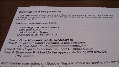Google Local Business Center Postcard - Instructions