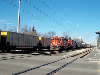 Southbound Canadian National freight train. La Grange Park Illinois. January 2007.