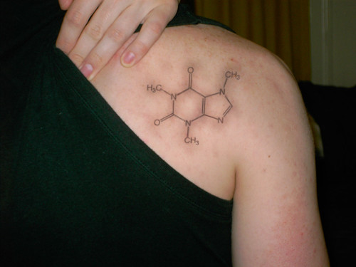 Caffeine-molecule tattoo