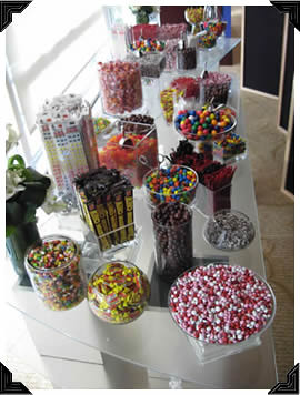multicolor candy buffet