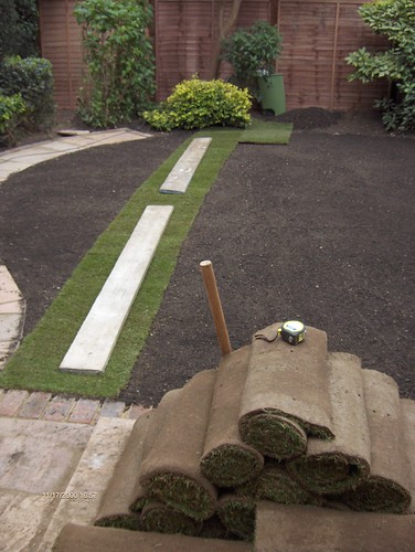 Indian Sandstone Patio and Lawn Image 16
