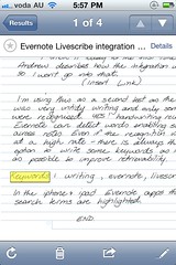 Evernote livescribe integration iphone