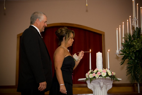 Lighting the unity candle