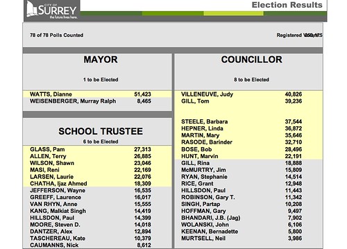 Surrey Election Results