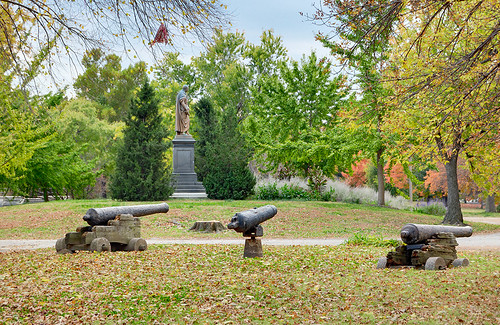 Lafayette Square Neighborhood, in Saint Louis, Missouri, USA - Lafayette Park cannons