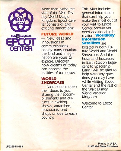 EPCOT Center map 1983 2
