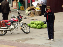 Street scene in Erbou, Qinghai Province, China