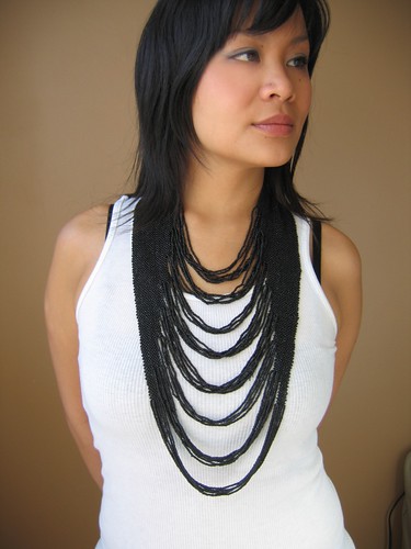 black waterfall necklace