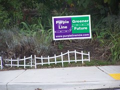 Pro-Purple Line yard sign at Philadelphia Ave. & Fenton Street