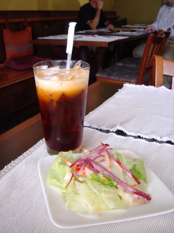 Salad & Thai Iced Tea