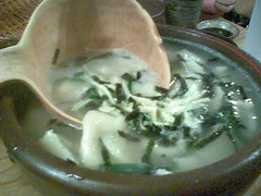 Soup with wheat dough dumplings