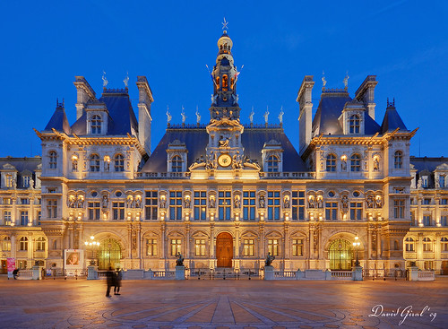 paris city hall. Blue Hour on Paris City Hall