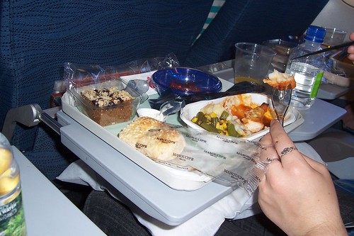 Cena en el avión
