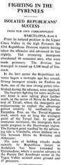 Article del diari The Times, del 7 de Juny de 1938. On surt Vistabella del Maestrat