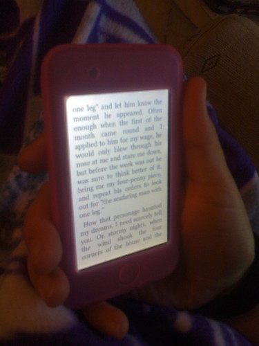 Reading Treasure Island on the iTouch