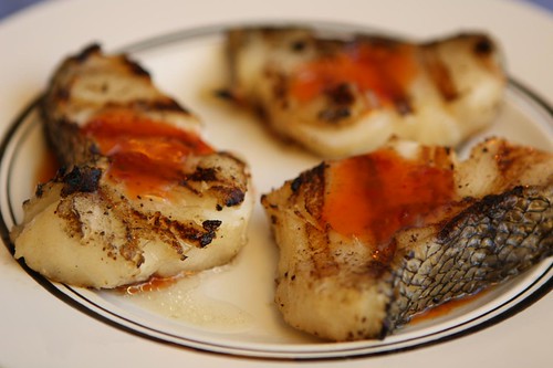 Grilled Chilean Sea Bass with Sweet Chili Sauce