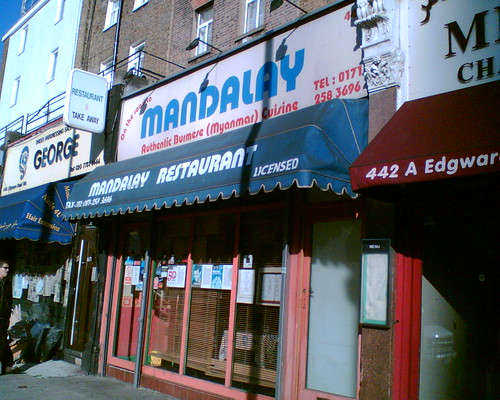 Mandalay Restaurant's shopfront
