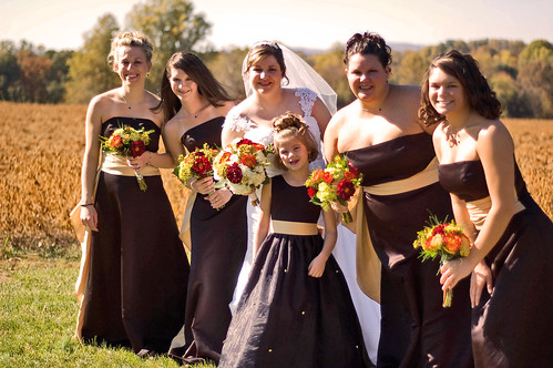 Pretty outdoor shot in front of a field Keywords fall wedding 
