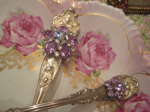 Vintage jeweled Silver Serving Pieces by mylulabelles.