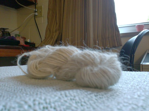 Cream natural alpaca fingering weight handspun yarn