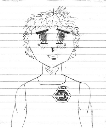 anime boy hair drawings. My third anime/manga drawing.