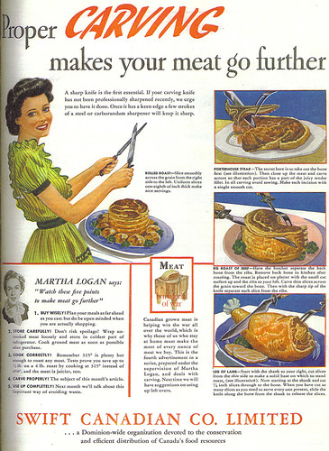 Vintage Ad #605: Martha Logan Says Proper Carving Makes Your Meat Go Further