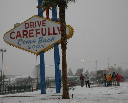 Snowy Las Vegas Sign