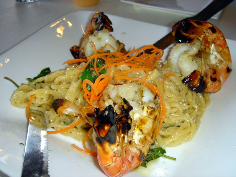 Giant Prawns and Garlic Noodles