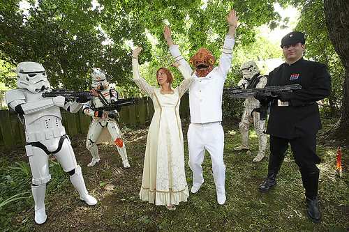 star wars wedding dresses. from a Star Wars wedding.