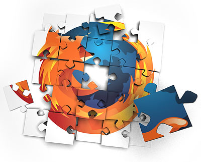 Firefox logo in jigsaw puzzle