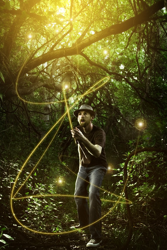 an inspired man, playing with light photography