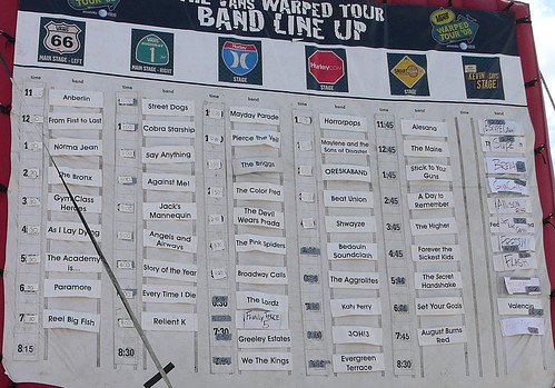 Warped Tour 2008 Set List (Dallas Show 