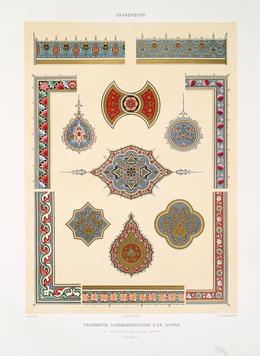 Arabesques - fragments d'ornementation d'un Qoran du tombeau de soultan el-Ghoury (XVIe. siècle)