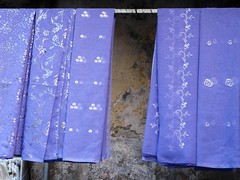 Purple scarves on display - Sanilurfa, Turkey