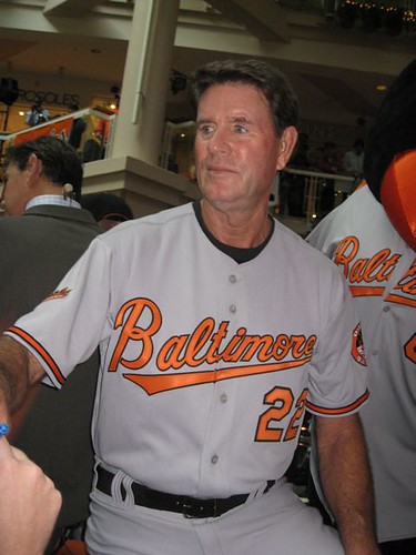 Jim Palmer sports the new Baltimore uniforms