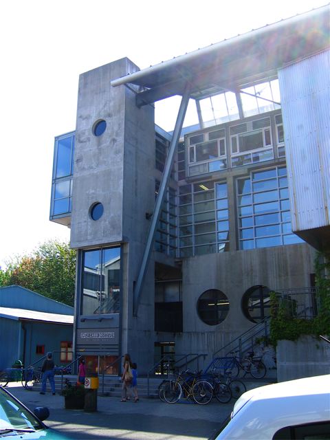 the entrance to the design building