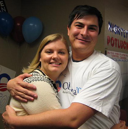 Amber and Erik at the IOWA CAUCUS RESULTS Watch Party - Phoenix AZ