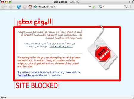 Twitter banned in Dubai